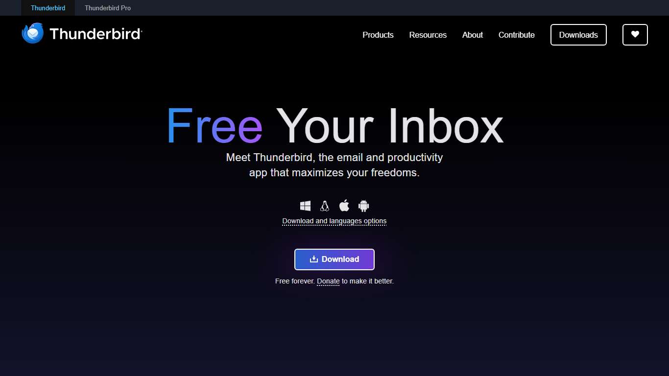 Thunderbird — Free Your Inbox. — Thunderbird